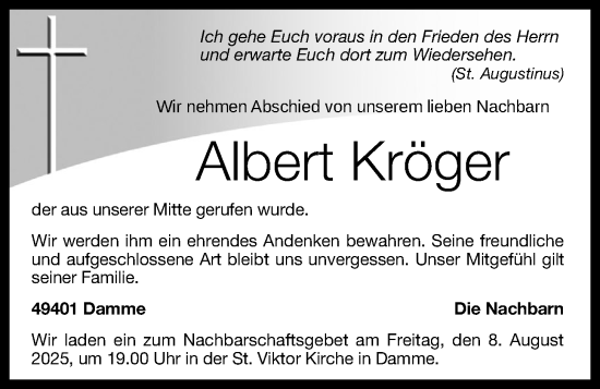 Anzeige von Albert Kröger von OM-Medien