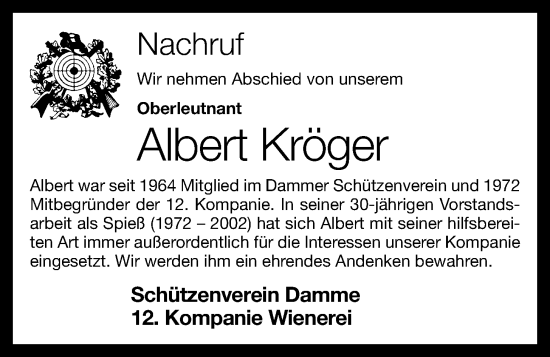Anzeige von Albert Kröger von OM-Medien