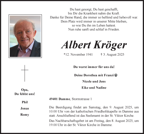 Anzeige von Albert Kröger von OM-Medien