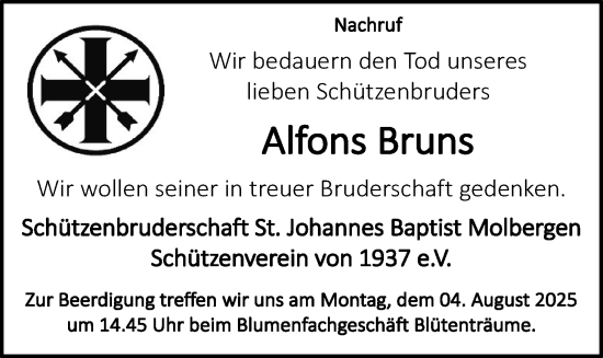 Anzeige von Alfons Bruns von OM-Medien