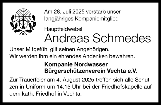Anzeige von Andreas Schmedes von OM-Medien