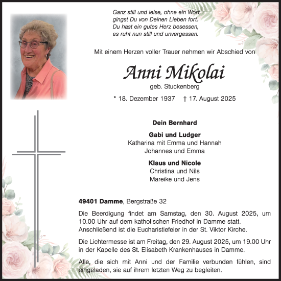 Anzeige von Anni Mikolai von OM-Medien