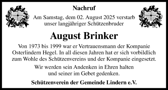 Anzeige von August Brinker von OM-Medien