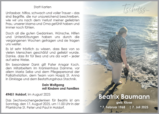 Anzeige von Beatrix Baumann von OM-Medien