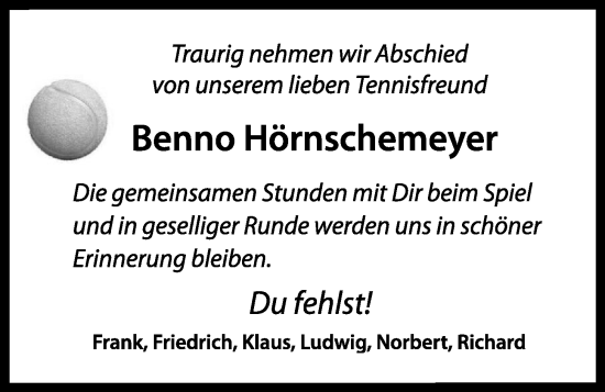 Anzeige von Benno Hörnschemeyer von OM-Medien