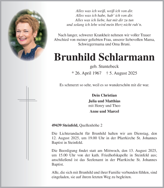 Anzeige von Brunhild Schlarmann von OM-Medien