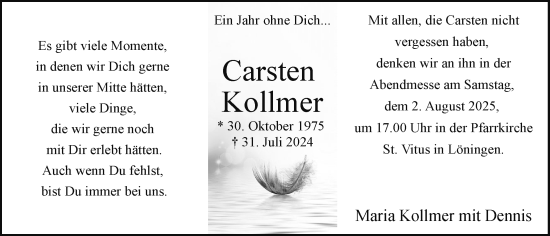 Anzeige von Carsten Kollmer von OM-Medien