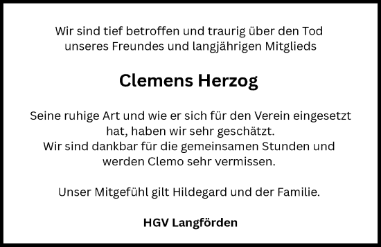 Anzeige von Clemens Herzog von OM-Medien