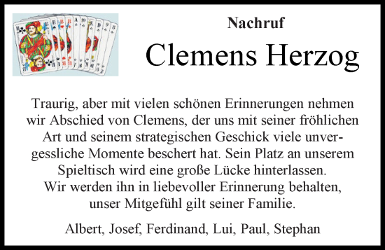 Anzeige von Clemens Herzog von OM-Medien