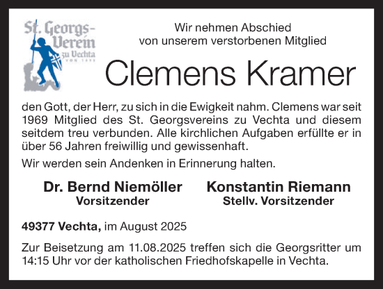 Anzeige von Clemens Kramer von OM-Medien