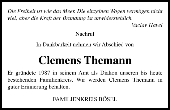 Anzeige von Clemens Themann von OM-Medien