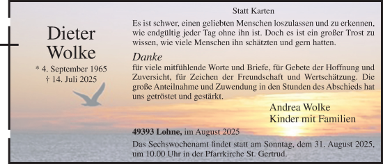 Anzeige von Dieter Wolke von OM-Medien