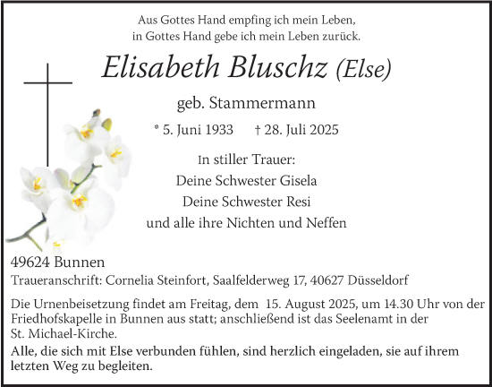 Anzeige von Elisabeth Bluschz von OM-Medien