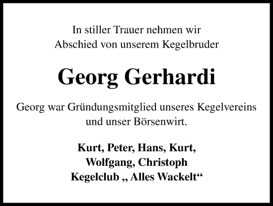 Anzeige von Georg Gerhardi von OM-Medien