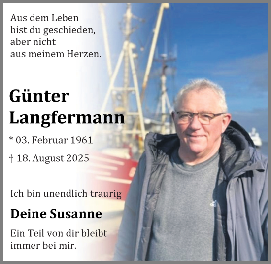 Anzeige von Günter Langfermann von OM-Medien