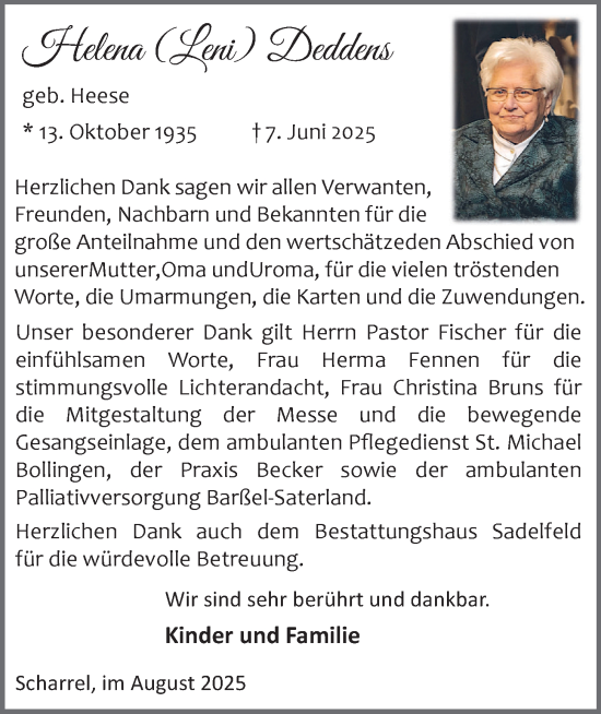 Anzeige von Helena Deddens von OM-Medien