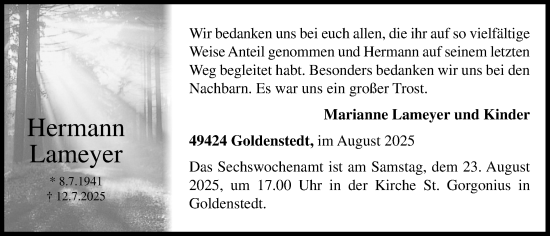 Anzeige von Hermann Lameyer von OM-Medien
