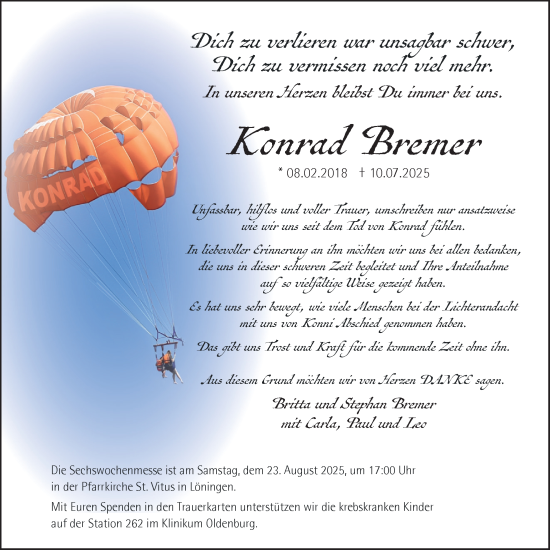Anzeige von Konrad Bremer von OM-Medien