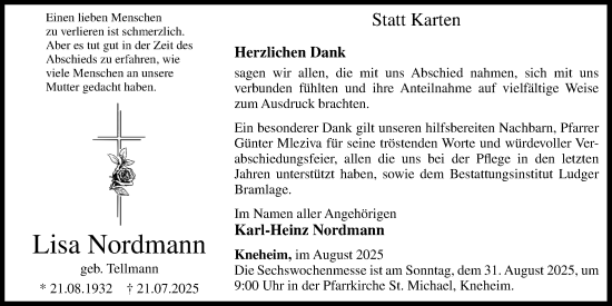 Anzeige von Lisa Nordmann von OM-Medien