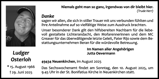 Anzeige von Ludger Osterloh von OM-Medien