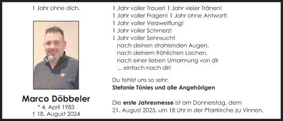 Anzeige von Marco Döbbeler von OM-Medien