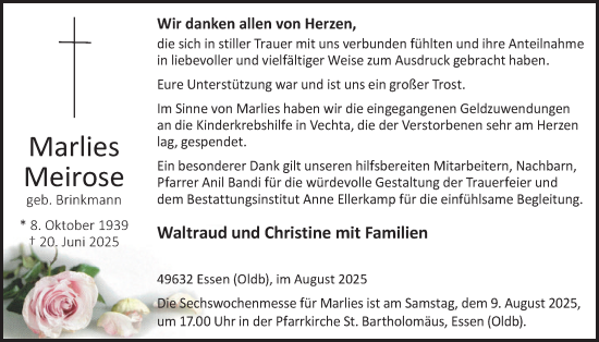 Anzeige von Marlies Meirose von OM-Medien