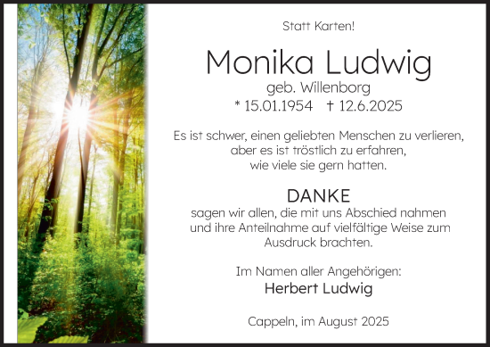 Anzeige von Monika Ludwig von OM-Medien