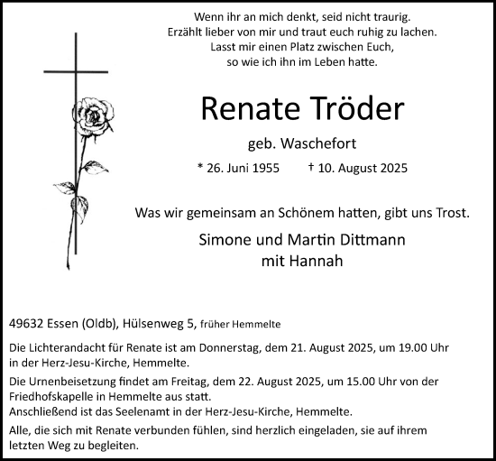 Anzeige von Renate Tröder von OM-Medien