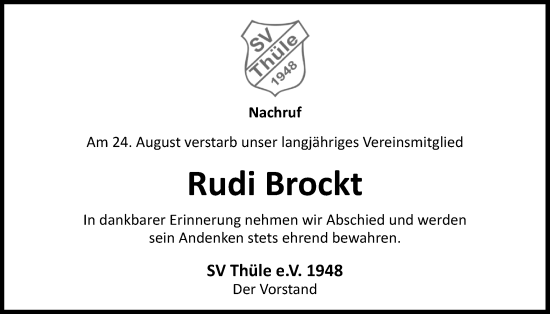 Anzeige von Rudi Brockt von OM-Medien