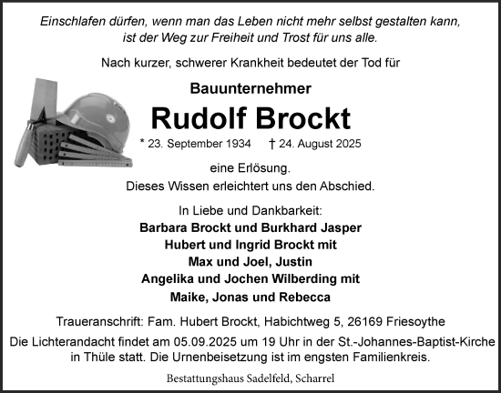 Anzeige von Rudolf Brockt von OM-Medien