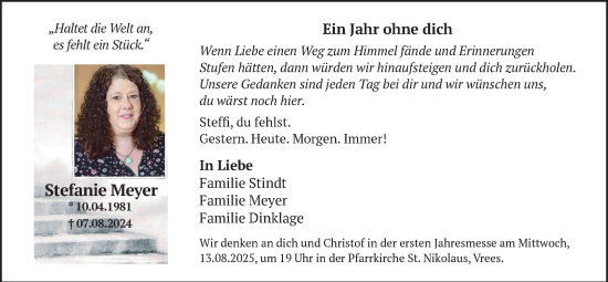 Anzeige von Stefanie Meyer von OM-Medien