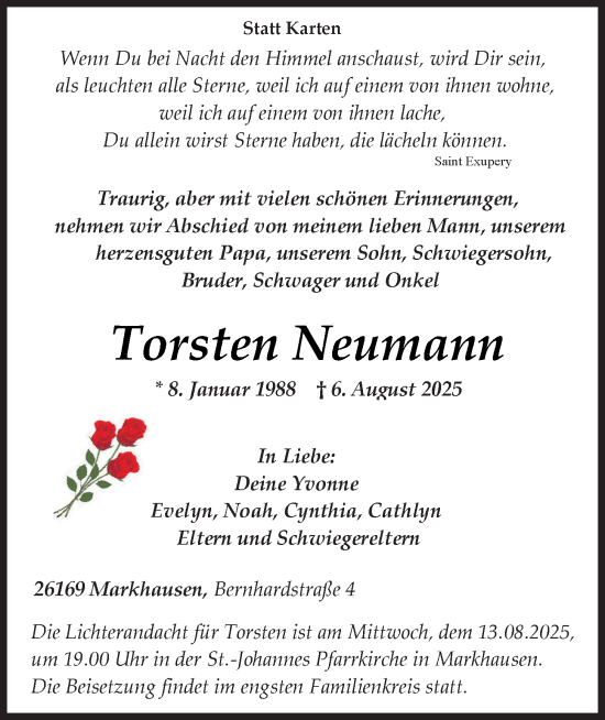 Anzeige von Torsten Neumann von OM-Medien