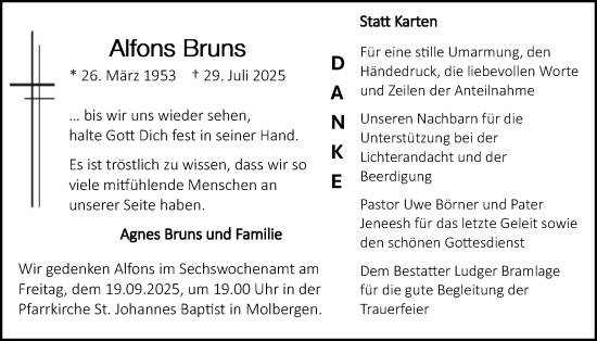 Anzeige von Alfons Bruns von OM-Medien