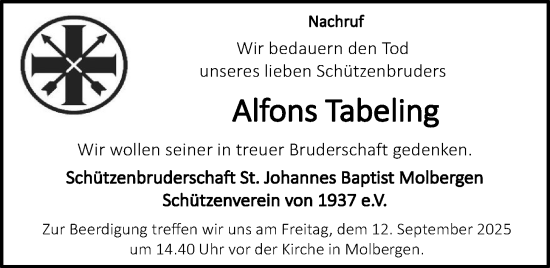 Anzeige von Alfons Tabeling von OM-Medien
