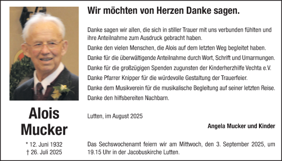 Anzeige von Alois Mucker von OM-Medien