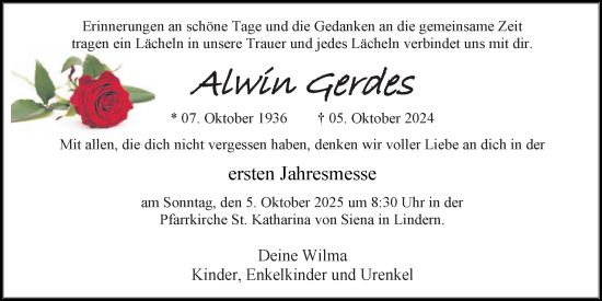 Anzeige von Alwin Gerdes von OM-Medien