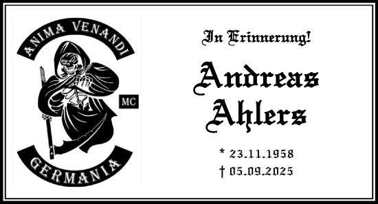 Anzeige von Andreas Ahlers von OM-Medien