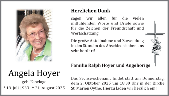 Anzeige von Angela Hoyer von OM-Medien