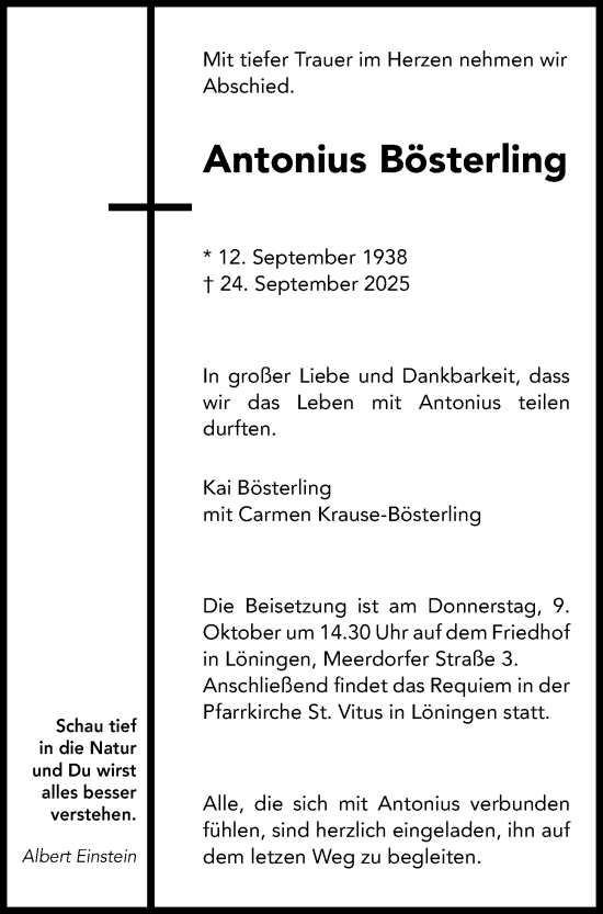 Anzeige von Antonius Bösterling von OM-Medien