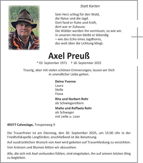 Anzeige von Axel Preuß von OM-Medien