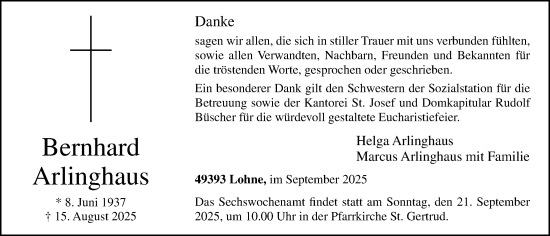 Anzeige von Bernhard Arlinghaus von OM-Medien