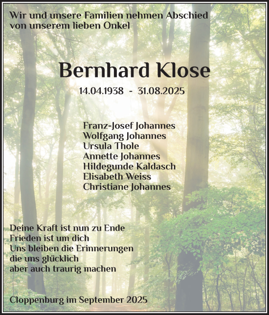 Anzeige von Bernhard Klose von OM-Medien