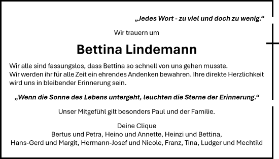 Anzeige von Bettina Lindemann von OM-Medien