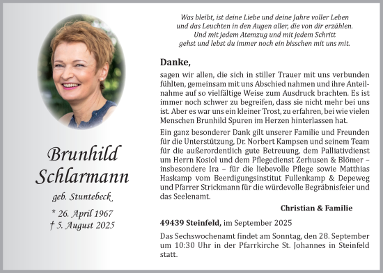 Anzeige von Brunhild Schlarmann von OM-Medien