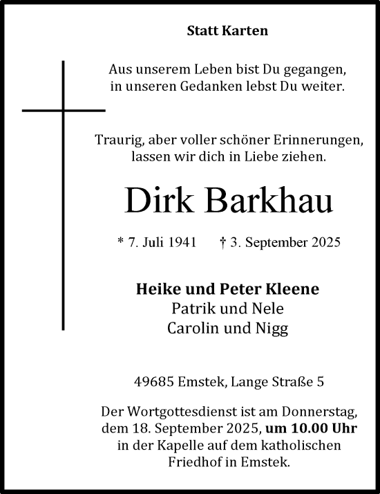 Anzeige von Dirk Barkhau von OM-Medien