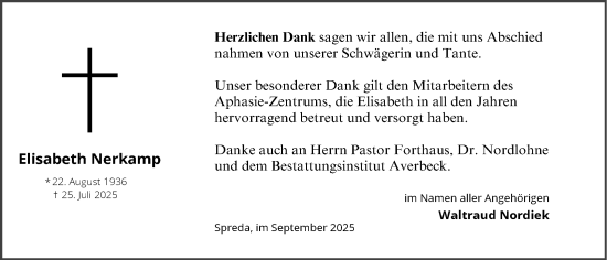 Anzeige von Elisabeth Nerkamp von OM-Medien