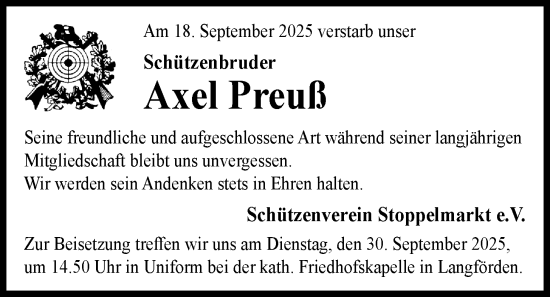 Anzeige von Axel Preuß von OM-Medien