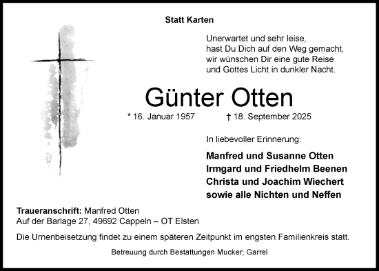 Anzeige von Günter Otten von OM-Medien