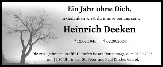 Anzeige von Heinrich Deeken von OM-Medien