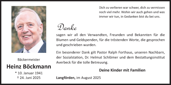 Anzeige von Heinz Böckmann von OM-Medien